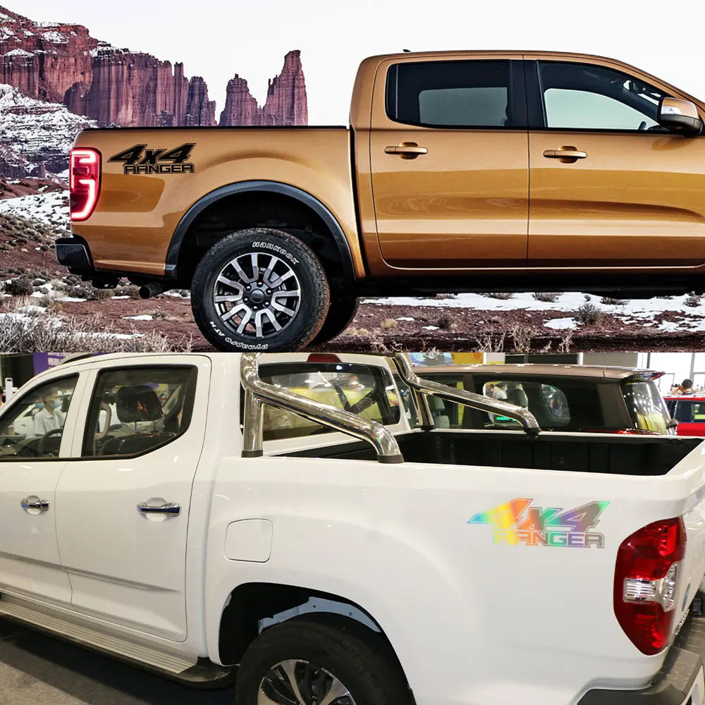 4x4 Rear Bed Side Decal for Ford Ranger Raptor | Pickup Truck Vinyl Graphic