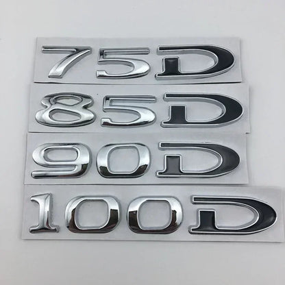 Rear Boot Trunk Tailgate Emblem Badge for Tesla Model 3 / S / X / Y | 75D 85D 90D 100D Sticker