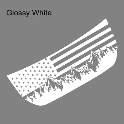 USA Flag Mountain & Tree Hood Bonnet Decal for Ford Bronco | Styling Vinyl Sticker