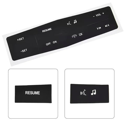 Steering Wheel Button Repair Decal | 1-Piece Car Interior Vinyl Sticker for Worn Buttons
