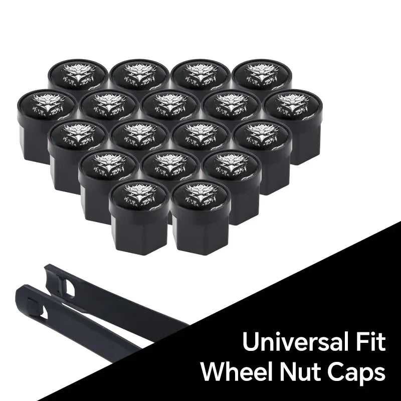 20Pcs Universal Black Car Wheel Hub Nut Protective Caps | ABS Rust Proof Waterproof Tire Nut Covers