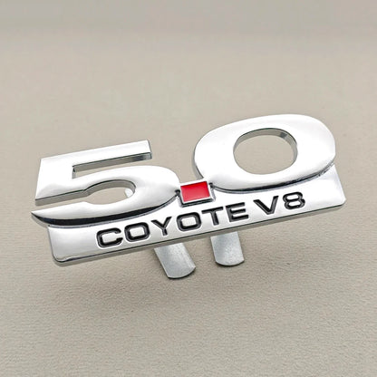 3D Metal 5.0 COYOTE V8 Badge | Grille, Trunk & Fender Emblem for Ford Mustang