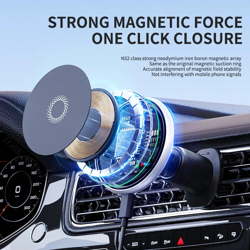 Magnetic Car Phone Holder for Audi A6 C7 Sedan 2012-2018 Wireless Charging