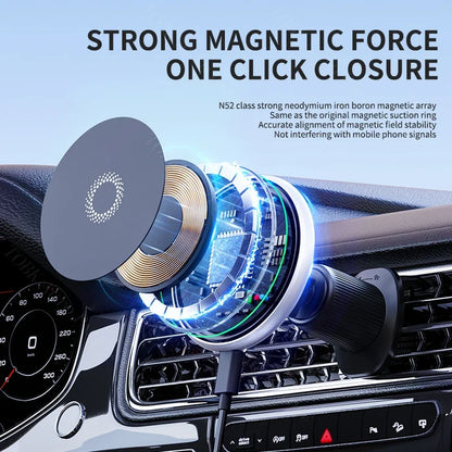 Magnetic Car Phone Holder for Audi A6 C7 Sedan 2012-2018 Wireless Charging