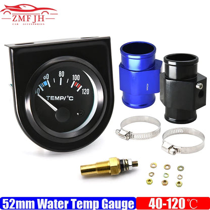 52mm Car Water Temperature Gauge | 12V Racing Temp Indicator with 1/8NPT Sensor