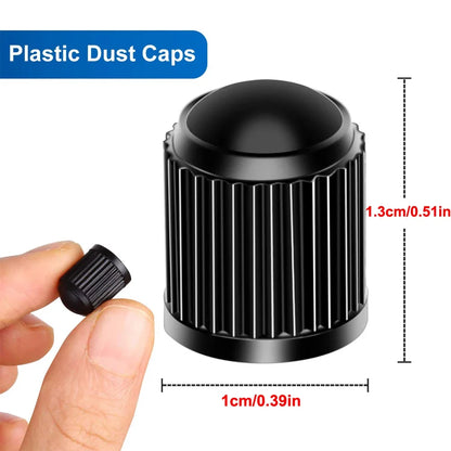 AUTCOAT Tire Stem Valve Caps | Universal Plastic Valve Covers for Cars, Trucks, Bikes