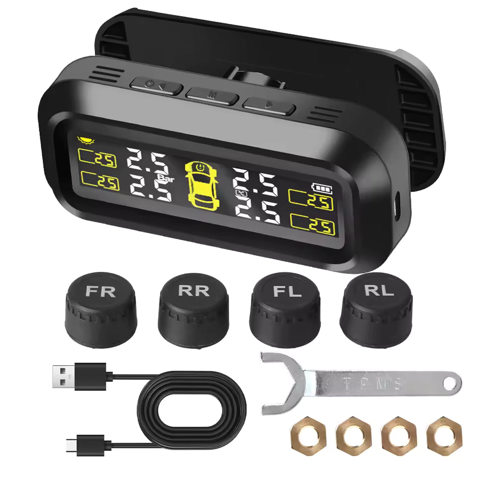 GEN Performance Tire Pressure Monitoring System (TPMS) – Solar Digital Display w/ 4 External Sensors