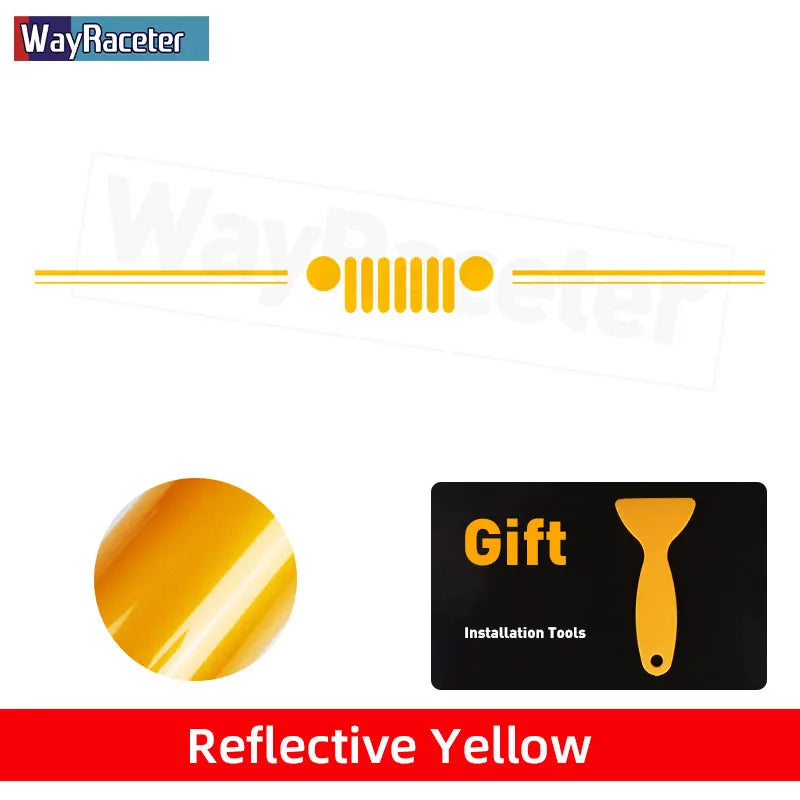 Jeep Wrangler & Gladiator Reflective Grill & Windshield Decal – Vinyl Window Graphic | JK JL, Gladiator, Renegade
