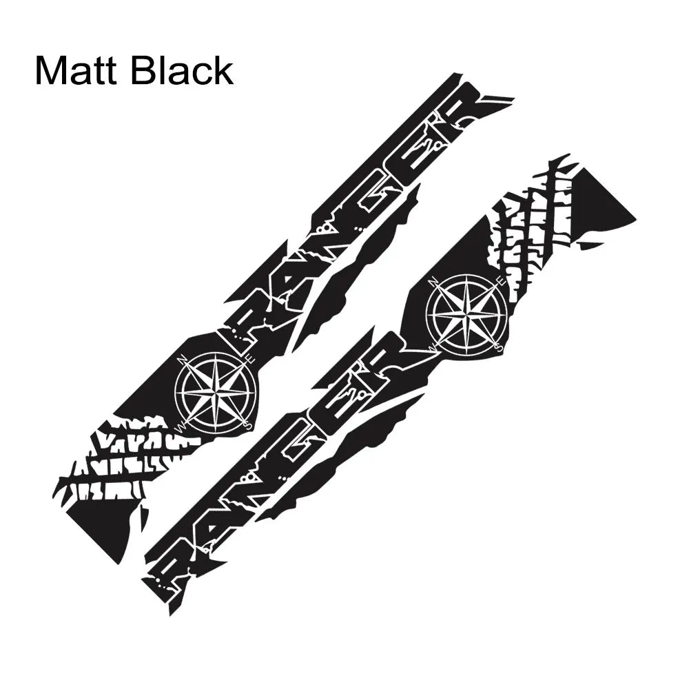 Tire Print & Compass Adventure Tail Decal for Ford Ranger Raptor Pickup | Off-Road Vinyl Graphics