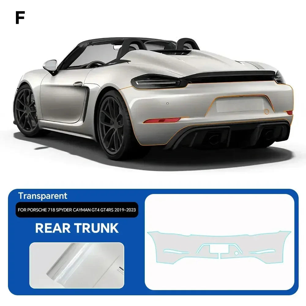 Precut PPF for Porsche 718 Spyder / Cayman GT4 / GT4 RS (2019–2023) | TPU Paint Protection Film