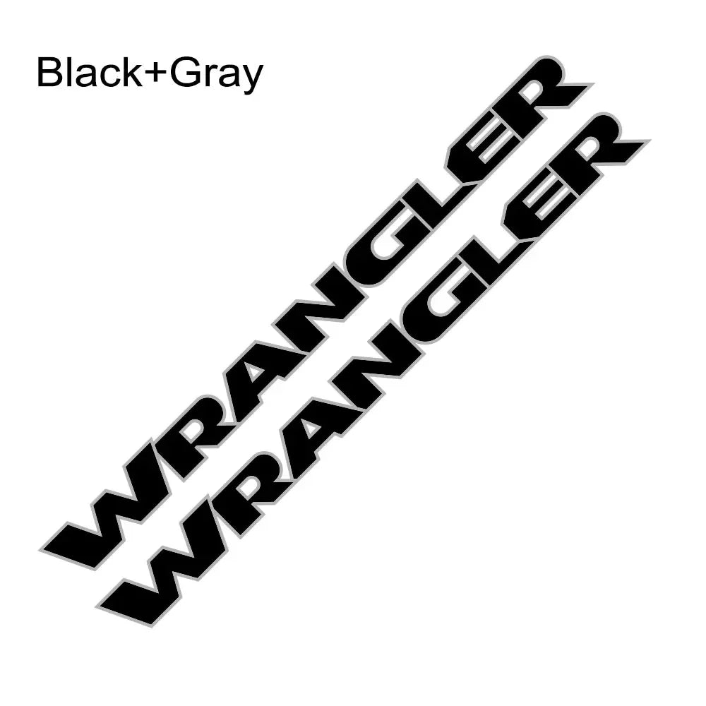 Jeep Wrangler Hood & Door Vinyl Decal – Engine Cover Bonnet Sticker | JK, JL, TJ, YJ, Unlimited, Sahara | 13 Colors