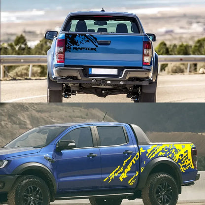 Splash Grunge Body Side Decal for Ford F-150 Raptor / Ranger | 3-Piece Matte Vinyl Kit