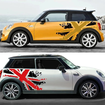 Union Jack Door Side Stripe Decal | 2-Piece British Flag Auto Body Vinyl Sticker