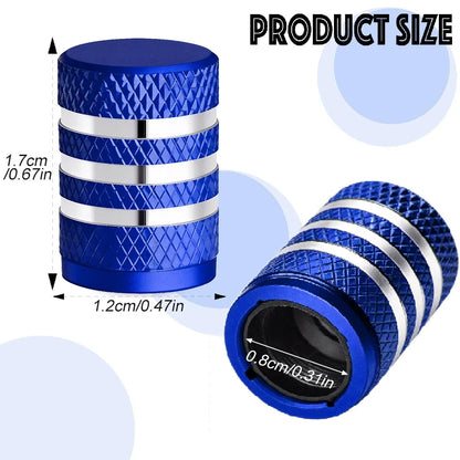 4PCS Metal Tire Valve Stem Caps with Plastic Liner | Leak-Proof, Corrosion Resistant