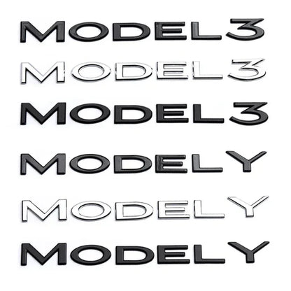 Original 3D ABS Letter Logo Emblem for Tesla Model 3 / Model Y | Rear Tailgate Trunk Badge