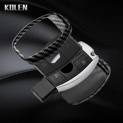 ABS Carbon Fiber Style Car Key Case Cover For Mercedes Benz A B C E Class GLS GLA GLK GLC CLS CLA AMG W204 W205 W212 W463 W176