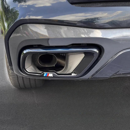 BMW X7 Black Knight Style Exhaust Tip Tail Throat Decorative Cover (Single Hole / Outer Frame)