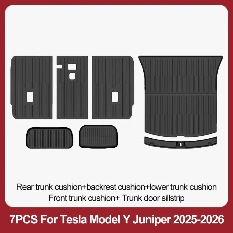 TPE Floor Mats & Luggage Mat for Tesla Model Y Juniper Premium / Performance (2025+) | All-Weather Set