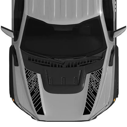 Custom Matte Black Engine Hood Stripe Kit | Front Graphics for Ford Raptor / Mustang