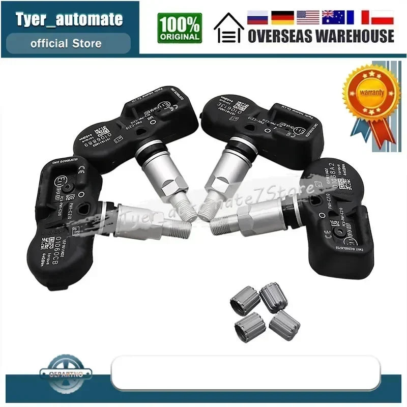 4PCS Tire Pressure Sensor Monitor TPMS 433MHz PMV-C210 | For Lexus ES RX Toyota Camry Corolla