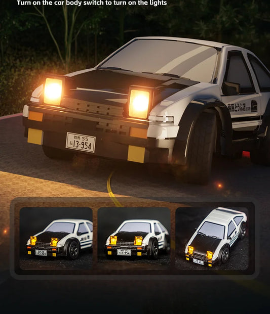 1:64 Mini RC Drift Car 2.4G Remote Control High-Speed Electric Racing Car – Ready-to-Go Desktop Toy with Lights (3.5 Channel)