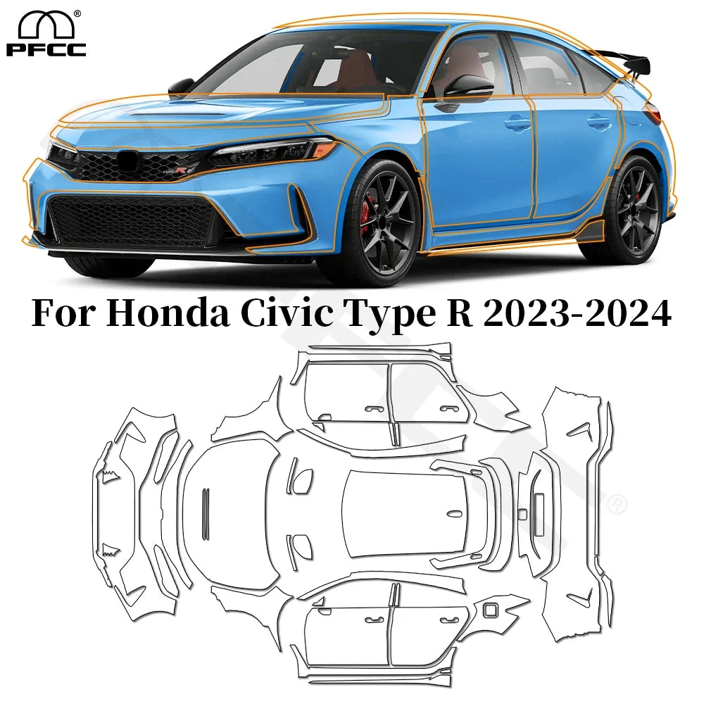 Precut PPF for Honda Civic Type R (2023–2024) | TPU Paint Protection Film Clear Bra