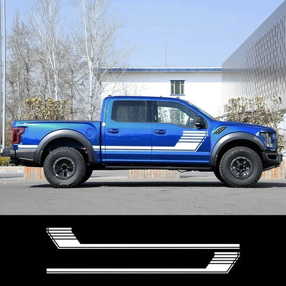 Long Side Door Skirt Stripe Decal for Ford F-150 Raptor | Self-Adhesive Vinyl Kit