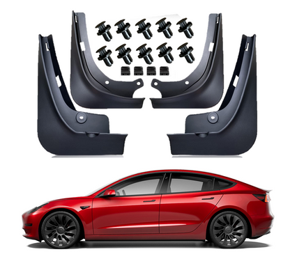 Model 3 Tesla Mud Flaps Splash Guards Winter Vehicle Protection No Holes 4 Pcs