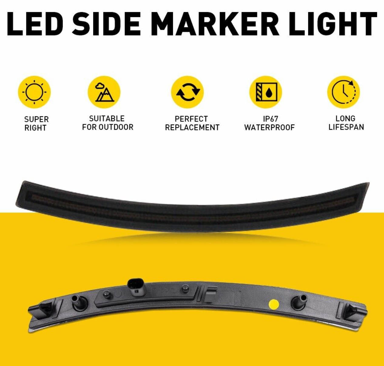 CORVETTE 14-19 FRONT/REAR SMOKED LED SIDE MARKERS