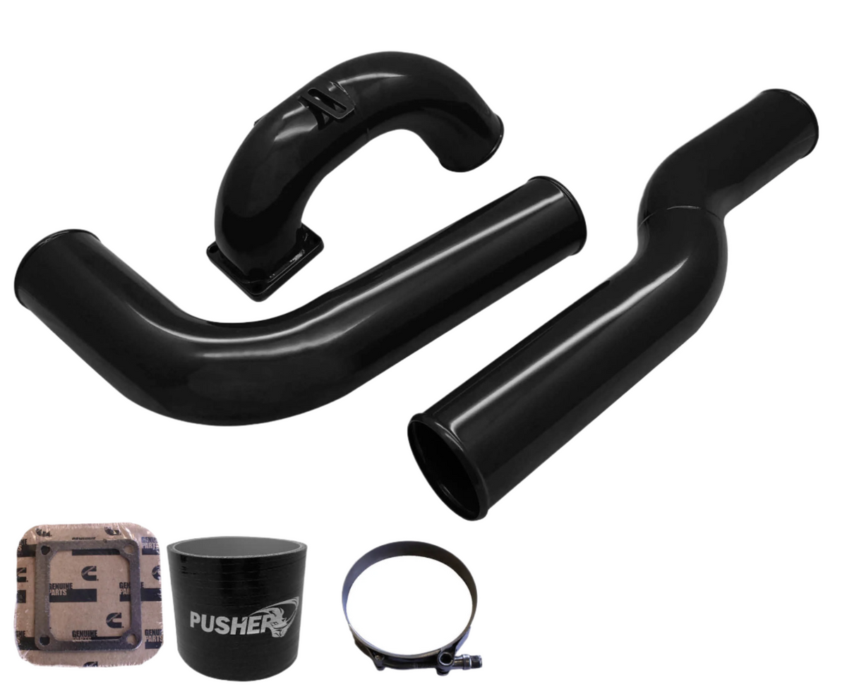 Pusher 3.5" MEGA Intake System with 3.5" Passenger Side Intercooler Tube for 2003-2007 Dodge Cummins