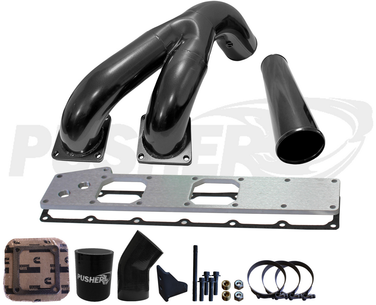 Pusher 3.5" MEGA Twin Intake System 1994-1998 Dodge Cummins 12V