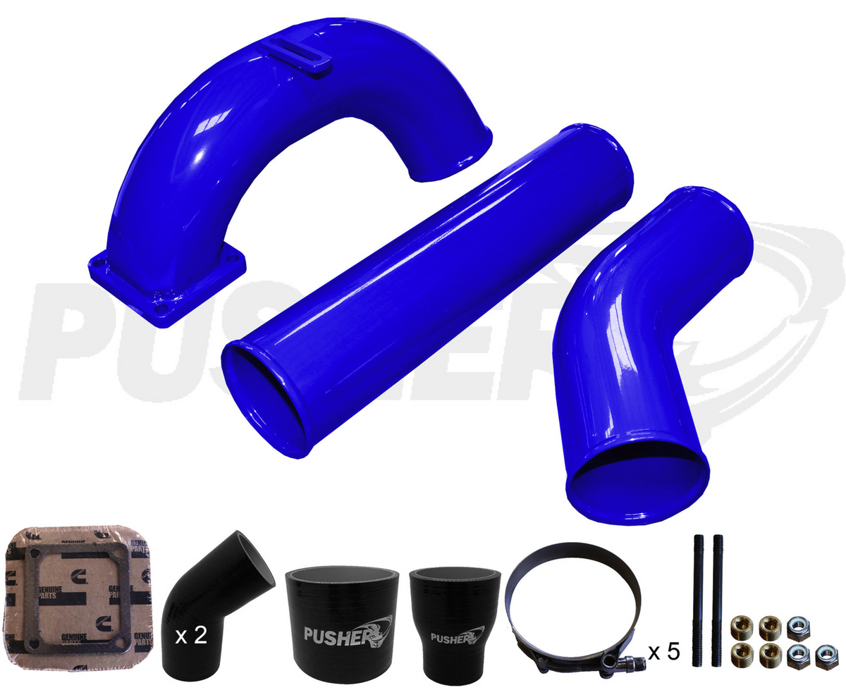 Pusher 3.5" MEGA Intake System with 3.5" Passenger Side Intercooler Tube 1998.5-2002 Dodge Cummins