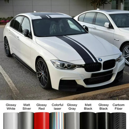 Long Racing Stripe Kit for BMW 3 Series M3 | Hood, Roof & Trunk DIY Vinyl Decal