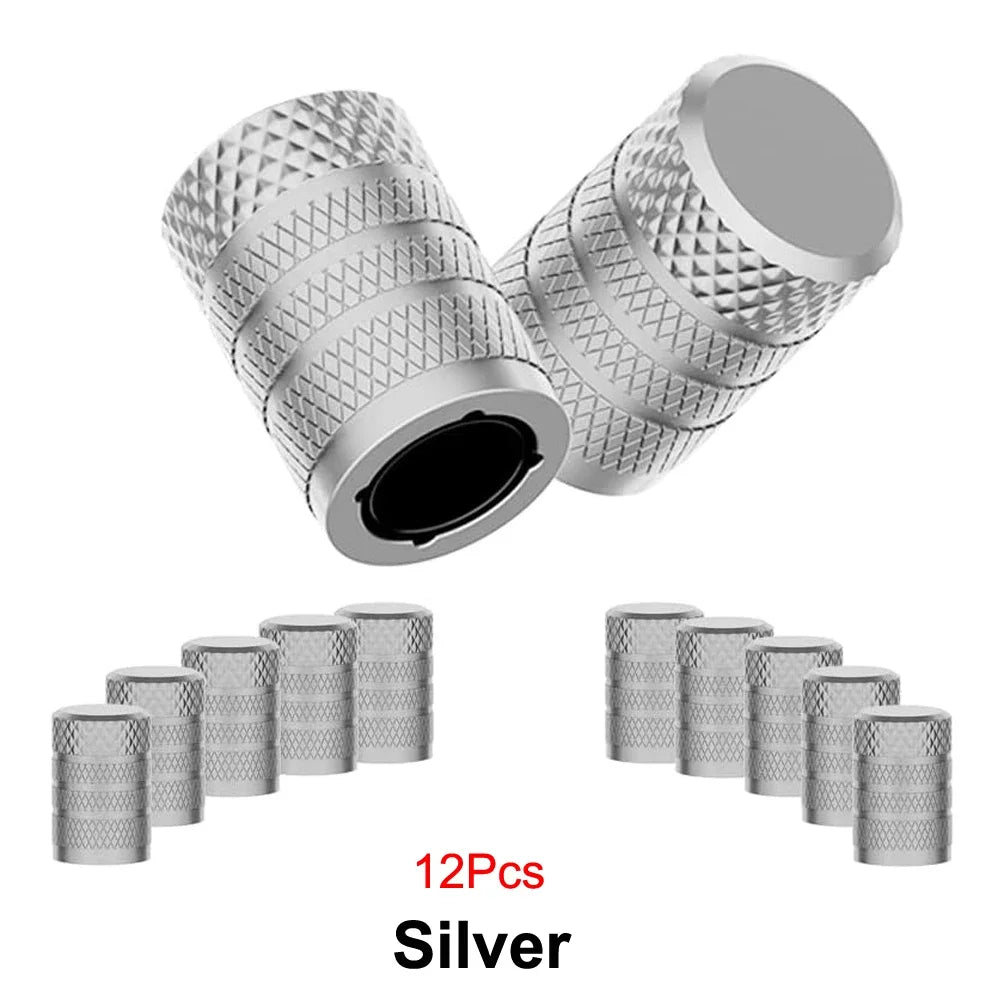Aluminum Tire Valve Caps 4/8/12 Pack | Corrosion Resistant Universal Stem Covers