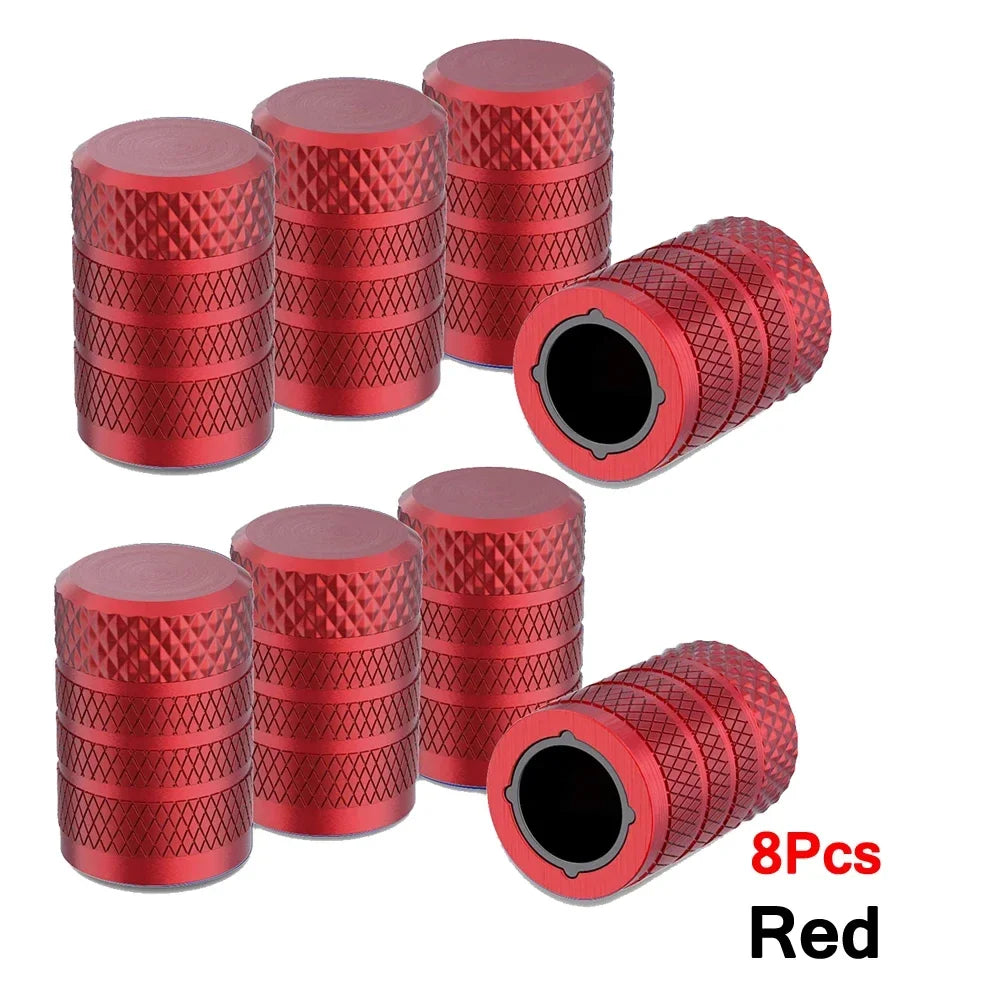 Aluminum Tire Valve Caps 4/8/12 Pack | Corrosion Resistant Universal Stem Covers