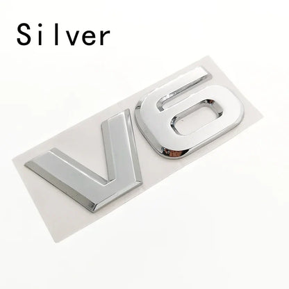 3D V6 Logo Badge Emblem | Universal Auto Decal for Mercedes, BMW, Audi, Ford & More