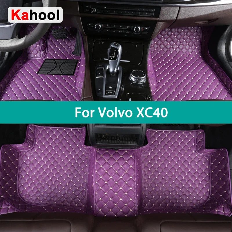 Custom Car Floor Mats For Volvo XC40 Synthetic Fiber Artificial Leather