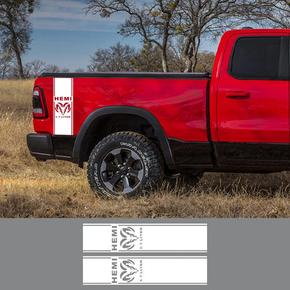 Back Door & Side Decal for Dodge RAM 1500 / 2500 HEMI Rebel 5.7L | Custom Vinyl Truck Sticker