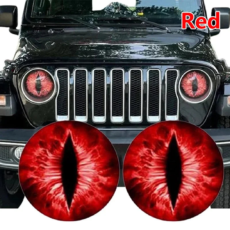 Beast Eyes Headlight Decals – Car & Jeep Headlight Sticker | 6 Colors | Universal Fit