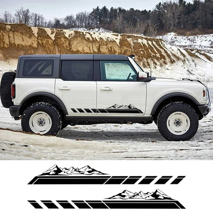 Mountain Peak Off-Road Vinyl Decal for Suzuki Jimny & Ford Bronco | 2-Piece Body Sticker