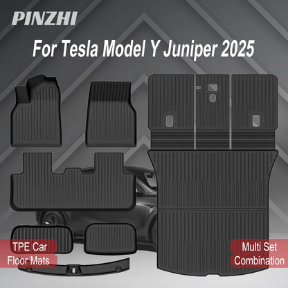 TPE Floor Mats & Luggage Mat for Tesla Model Y Juniper Premium / Performance (2025+) | All-Weather Set