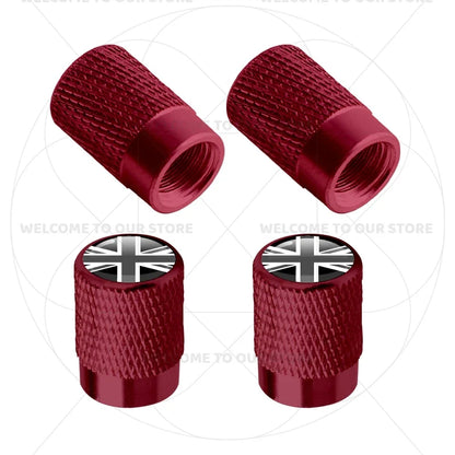 Aluminum Tire Valve Caps Sweden Union Jack Flag 4 Pcs
