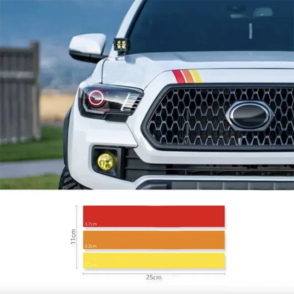 Retro Tri-Color Sunset Stripe Decal for Toyota 4Runner (2009–2024) | Fender, Hood, Trunk & Grille Vinyl