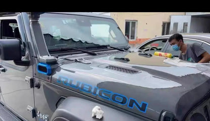 Rubicon Hood Letter Graphic Badge Emblem for Jeep Wrangler JL / JK | 2-Piece Vinyl Decal