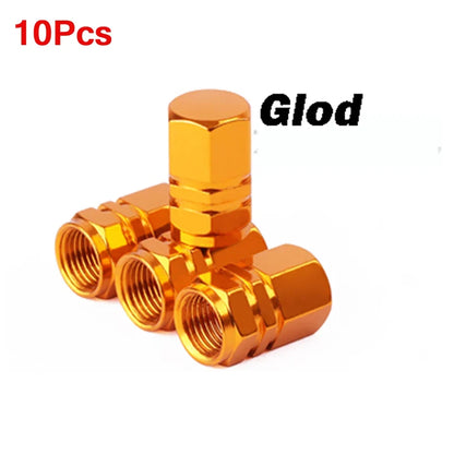 Aluminum Alloy Tire Valve Caps | 5 or 10 Pack Waterproof Dustproof Stem Covers
