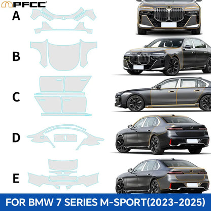 Precut PPF for BMW 7 Series G70 / M Sport (2023–2025) | TPU Paint Protection Film Clear Bra