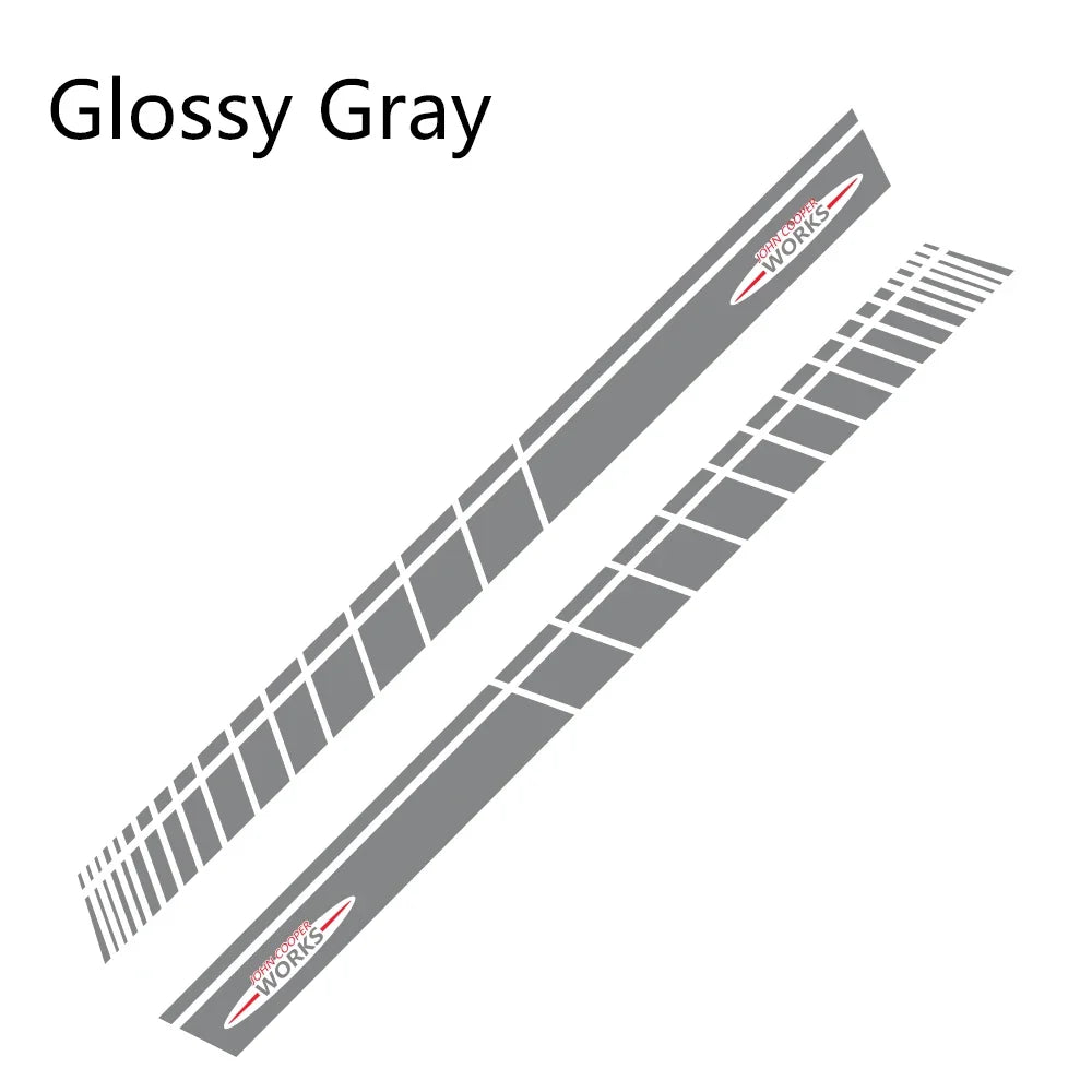 JCW Door Side Skirt Stripe Decal for Mini Cooper | 2-Piece Vinyl Decoration Kit