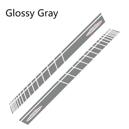 JCW Door Side Skirt Stripe Decal for Mini Cooper | 2-Piece Vinyl Decoration Kit