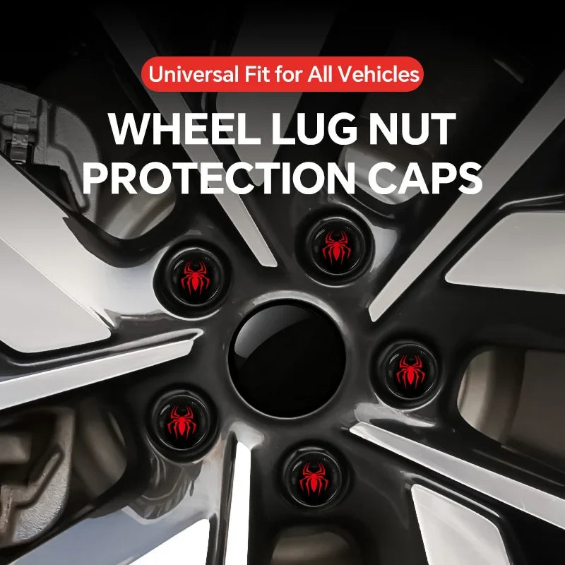 20Pcs Universal Black Car Wheel Hub Nut Protective Caps | ABS Rust Proof Waterproof Tire Nut Covers