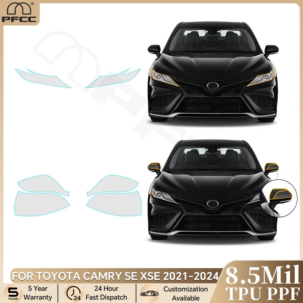Precut PPF for Toyota Camry SE / XSE (2021–2024) | TPU Headlight & Mirror Paint Protection